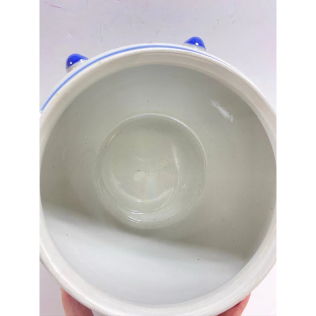 Double Happiness Chinoiserie Ginger Jar With Handles – Large Blue & White Lidded Porcelain For Sale - Image 10 of 11