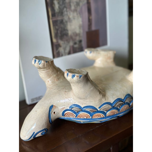 Vintage Mexican Tlaquepaque Folk Art Terracotta Turtle Tureen / Lidded Covered Dish For Sale In Boston - Image 6 of 7
