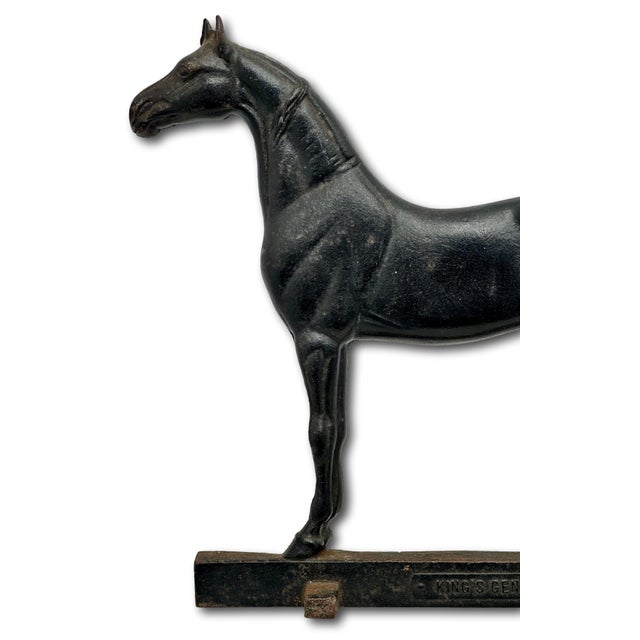 Vintage Dated 1938 "King's Genious" Famous Champion Show Horse Cast Iron Wedge Style Doorstop For Sale - Image 9 of 18