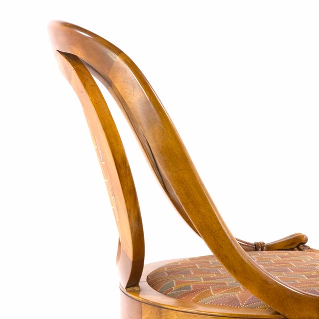 Brown Antique 1920's French Art Deco Goosehead Accent/Dining Chairs - Set of 2 For Sale - Image 8 of 10