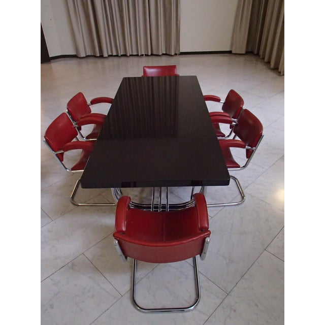 Dining Table and Armchairs from PEL, 1930s, Set of 7 For Sale - Image 4 of 18