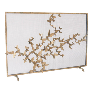 Aged Gold Butterfly Fire Screen Fireplace Screen