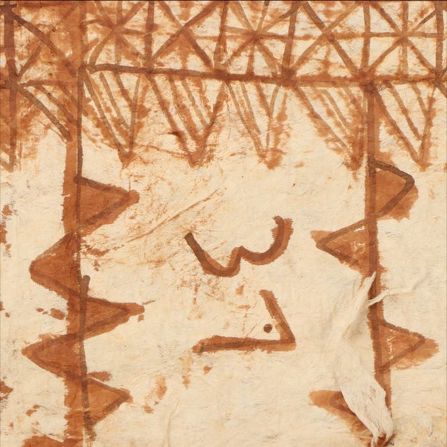 Antique XL Tongan Ngatu Barkcloth Textile For Sale In Columbus - Image 6 of 10