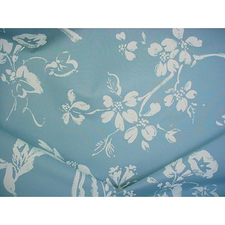 Brunschwig Et Fils Br-79749 Summertime Acrylic Print in Lagoon - Luxury Floral Drapery Upholstery Fabric - 2 Yards For Sale