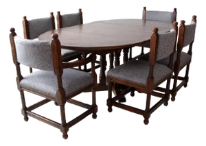 Vintage Jacobean Revival Style Dining Set of 6
