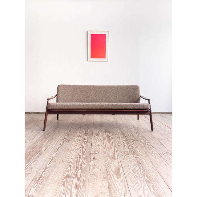 Mid-Century Modern Mid-Century Modern 400 Series Sofa in Teak with Wickerwork Backrest by Hartmut Lohmeyer for Wilkhahn, Germany, 1950s For Sale - Image 3 of 18