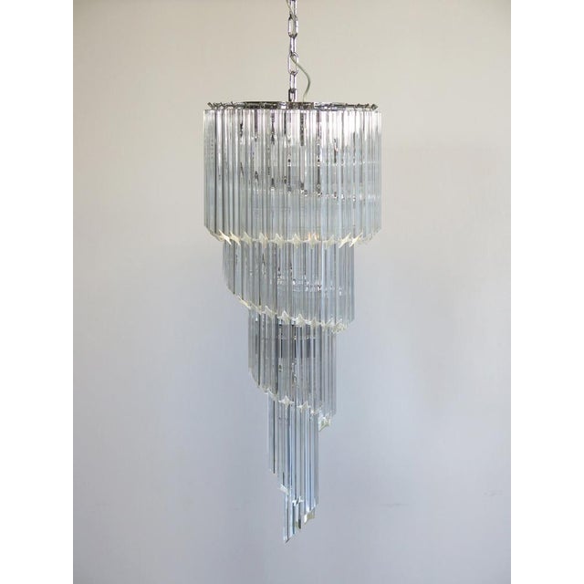Murano Chandelier with 86 Transparent Prism Quadriedri, 1990s For Sale - Image 6 of 13