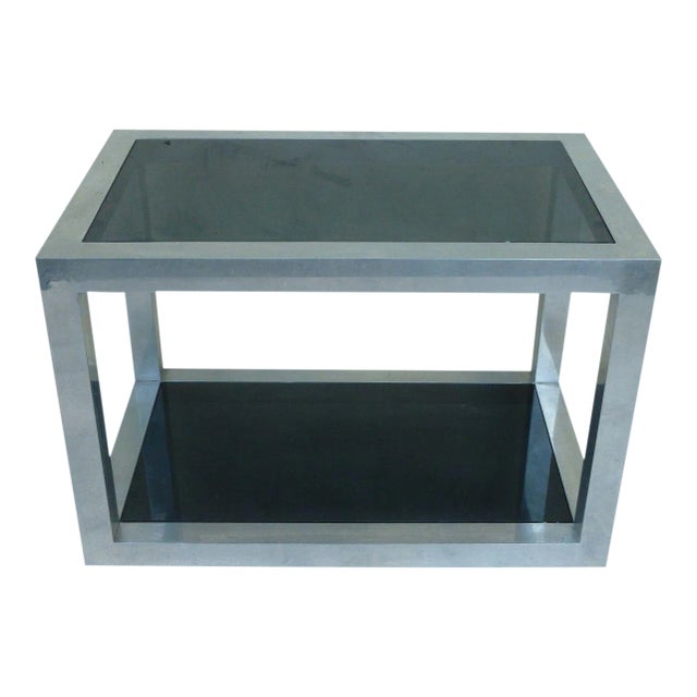 1970's Vintage Pace Style Aluminum Rectangular Table For Sale