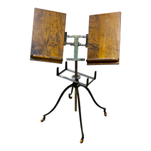 Victorian Cast Iron Dictionary Book Stand on Casters by Geo J Flanagan