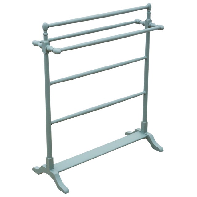 Antique Towel Stand in Painted Beech, 1890s For Sale - Image 3 of 6