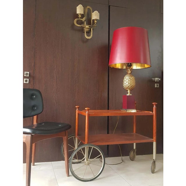 Mid-Century Modern Brass Pineapple Table Lamp, 1970s For Sale - Image 3 of 16