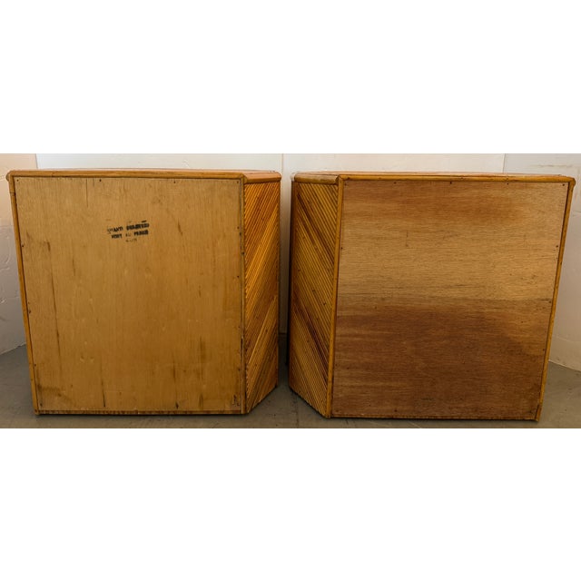Gabriella Crespi Style Geometric Pair of Pencil Reed Nightstands From 70's For Sale - Image 14 of 15