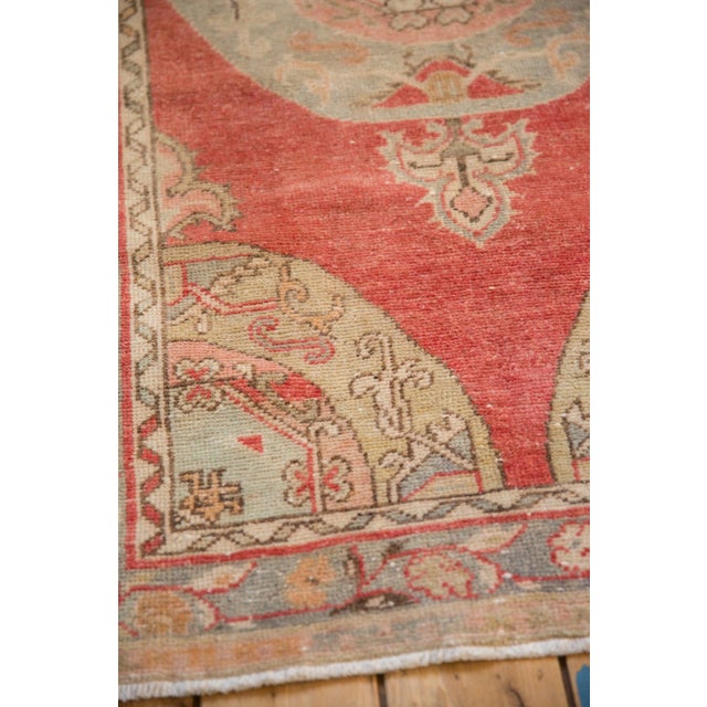 Raspberry Red Vintage Distressed Oushak Rug Runner - 3'1" x 5'11" For Sale - Image 8 of 9