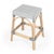 Robias 24.5 in. Seat Height Rectangular Rattan Backless Counter Stool with Footrest, White/Navy Dot / Natural Rattan Frame For Sale - Image 9 of 9