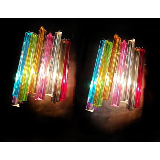 Italian Venini Style Triedri Wall Sconce in Murano, 1990s, Set of 2 For Sale - Image 11 of 14