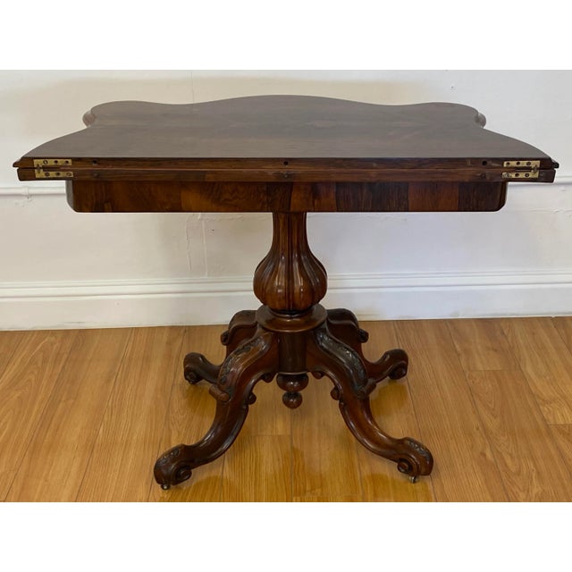 19th Century Hand Carved Rosewood Console / Games Table C.1880 For Sale - Image 12 of 13