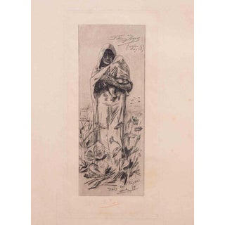 Félicien Rops, In the Pusta, 1879, Etching For Sale