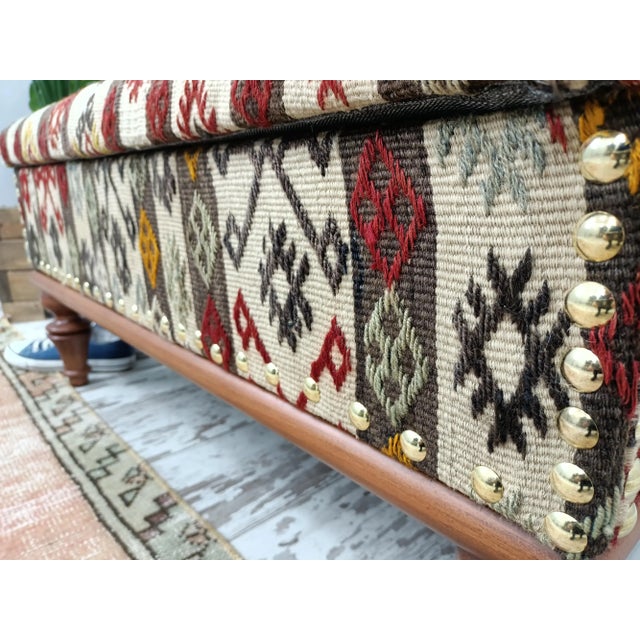 Handmade Kilim Upholstered Padded Chest Storage Bench Chairish