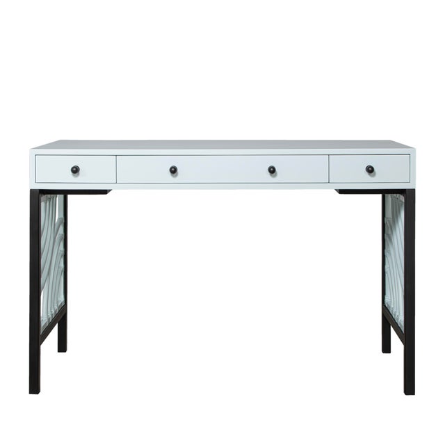 David Francis Swirl Writing Desk - Light Blue For Sale - Image 4 of 9