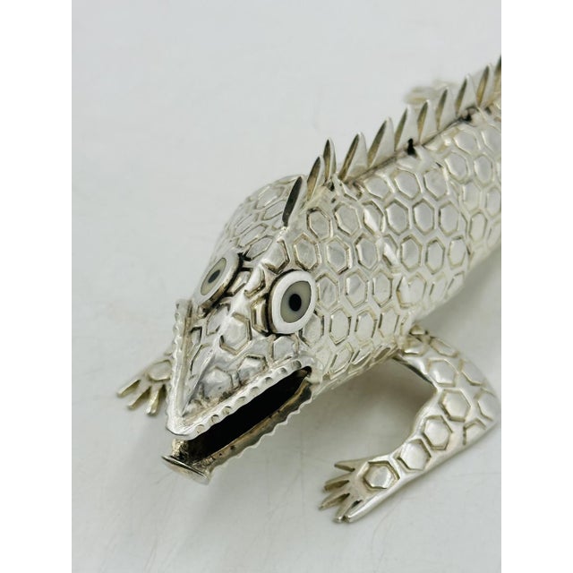 1980s Emilia Castillo Articulated Silver Plate Lizard Sculpture, Taxco Mexico For Sale - Image 15 of 16