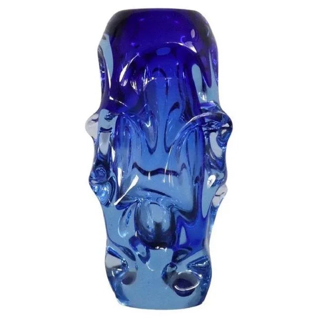 Art Glass Blue Vase in Blown Glass attributed to Börne Augustsson, 1940s For Sale - Image 13 of 13