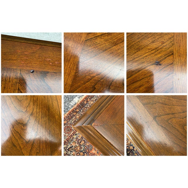 1970s Ethan Allen Classic Manor English Traditional Maple 3 Drawer Writing Desk or Library Table (15-9010) For Sale - Image 15 of 18