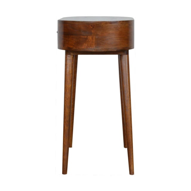 Wood Chestnut-Finish Mango Wood Curved Console Table For Sale - Image 7 of 8