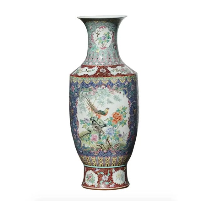 Antique Chinese Porcelain Famille Rose Coral Ground Vase For Sale - Image 9 of 9