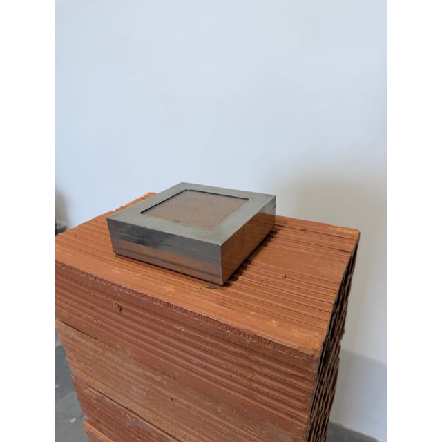 Modern Silver Plate Trinket or Jewel Box With Photo Insert, Brazil 1980s For Sale - Image 3 of 11