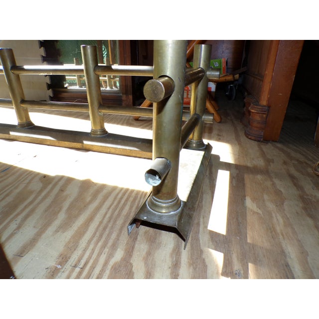 Antique Large Brass Fireplace Fender Fire Surround Early 20th Century For Sale - Image 16 of 16