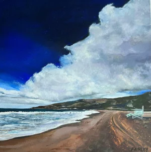 Zuma Beach After the Rain, Original Oil Painting by Jessica Fairley