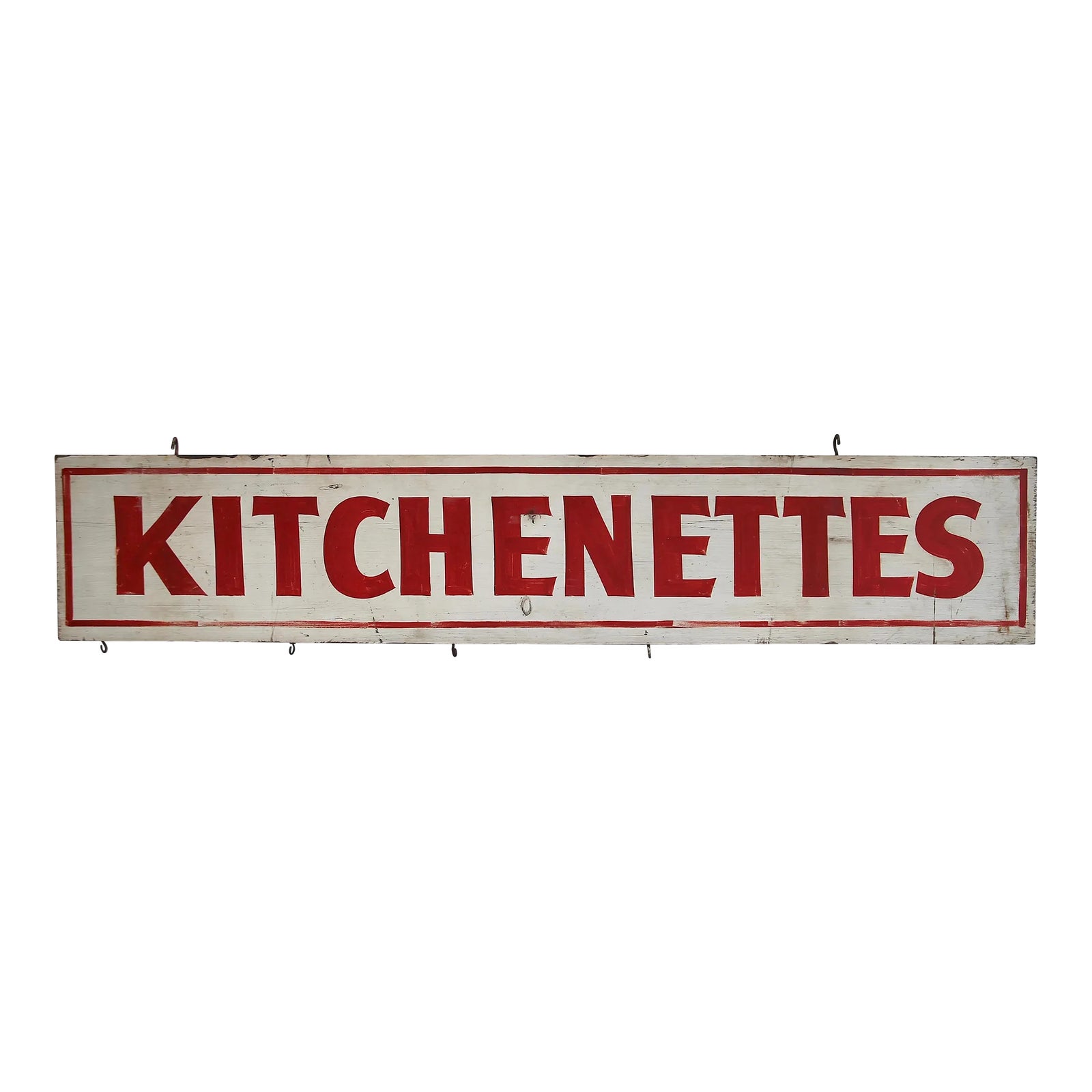 Circa 1940s Hand Lettered Two Sided Kitchenettes Sign | Chairish