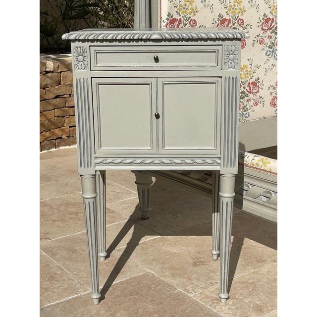 Louis XVI Bed & Nightstand, Set of 2 For Sale - Image 5 of 13