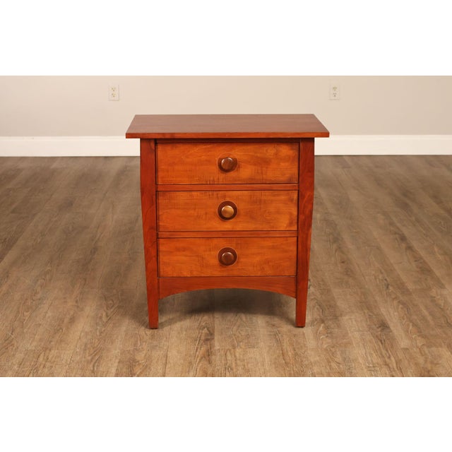 Stickley Mission Collection Harvey Ellis Cherry Three Drawer Nightstands For Sale - Image 16 of 18