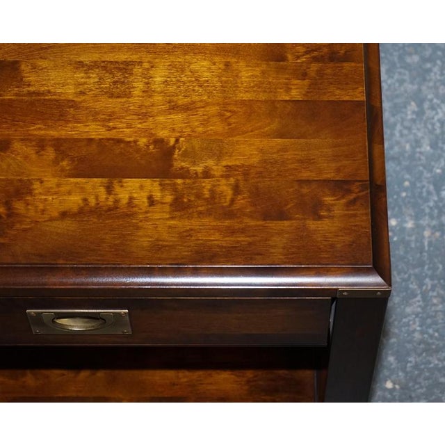 Vintage Military Campaign Mahogany and Brass Nightstand For Sale - Image 13 of 16