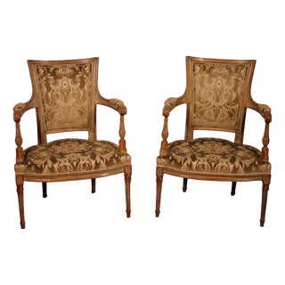 18th Century Louis XVI Cabriolet Armchairs, Set of 2 For Sale