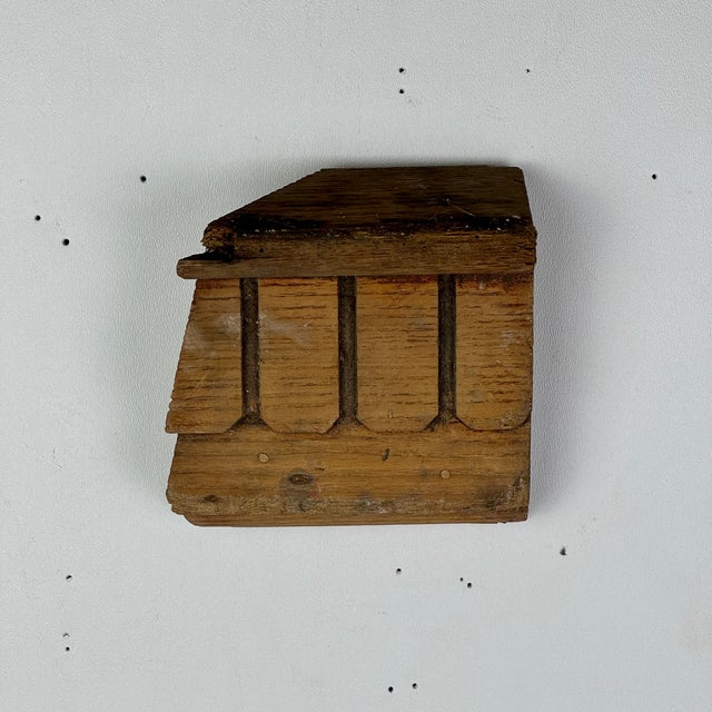 American Architectural Salvaged Fragment of Decorative Wood Element With Gabled Design For Sale - Image 3 of 6