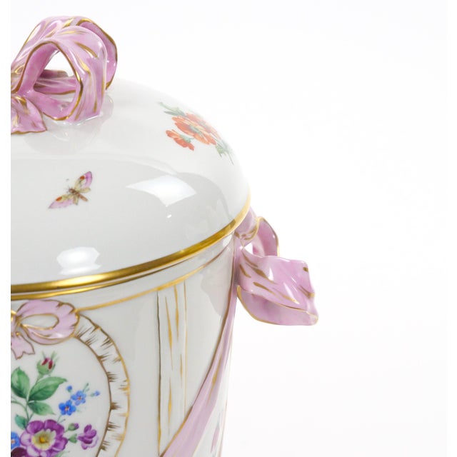 KPM Porcelain Covered Centerpiece Vase / Ribbon Decoration, Germany, Circa 1960 For Sale - Image 13 of 14