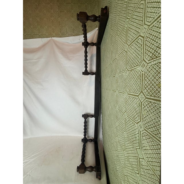 Brown Vintage Expandable Oak Fireplace Fender For Sale - Image 8 of 13
