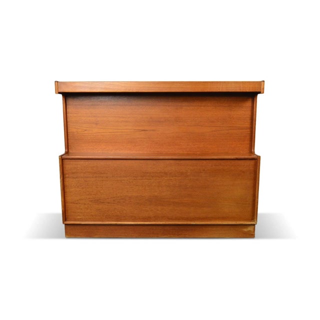 Mid 20th Century Freestanding Teak Cocktail Bar With White Laminate Top For Sale In San Francisco - Image 6 of 10