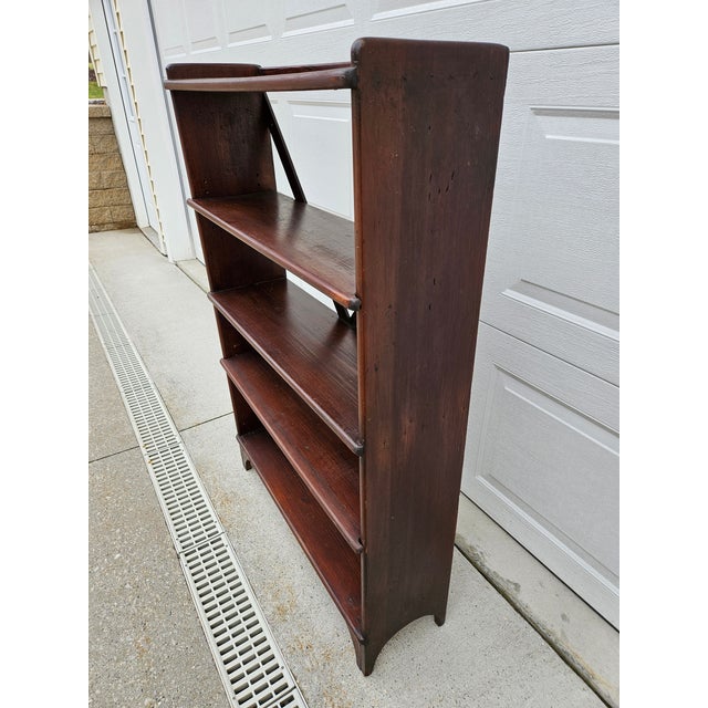 Antique Rustic Wooden Book Shelf For Sale - Image 6 of 12