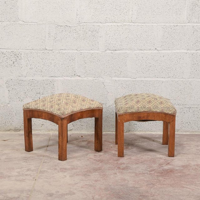 Art Deco Stools in Walnut, Set of 2 For Sale - Image 4 of 13