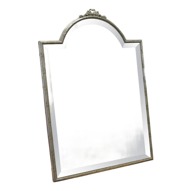 Large French Art Deco Silver Vanity Mirror, 1920s For Sale