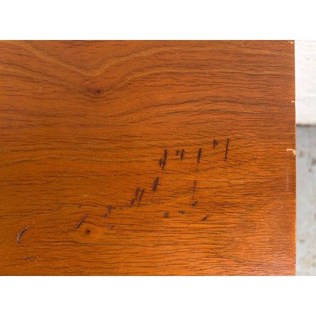 Brown Mid 20th Century Modern Cane and Walnut Nightstand For Sale - Image 8 of 13