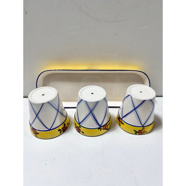 Vintage Jay Willfred Hand-Painted Ceramic Planter Set With Tray For Sale - Image 10 of 11