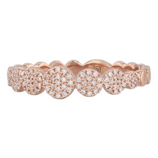 New 0.10ctw Stackable Diamond Cluster Ring 18k Rose Gold Size 7 Wedding Band For Sale