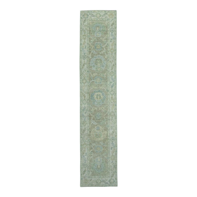 Turkish Oushak Rug 2'2" x 10'1" #19293 For Sale