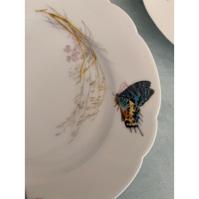 Haviland & Co. Antique Haviland Limoges Meadow Visitors Salad Plate, Set of 6 For Sale - Image 4 of 5