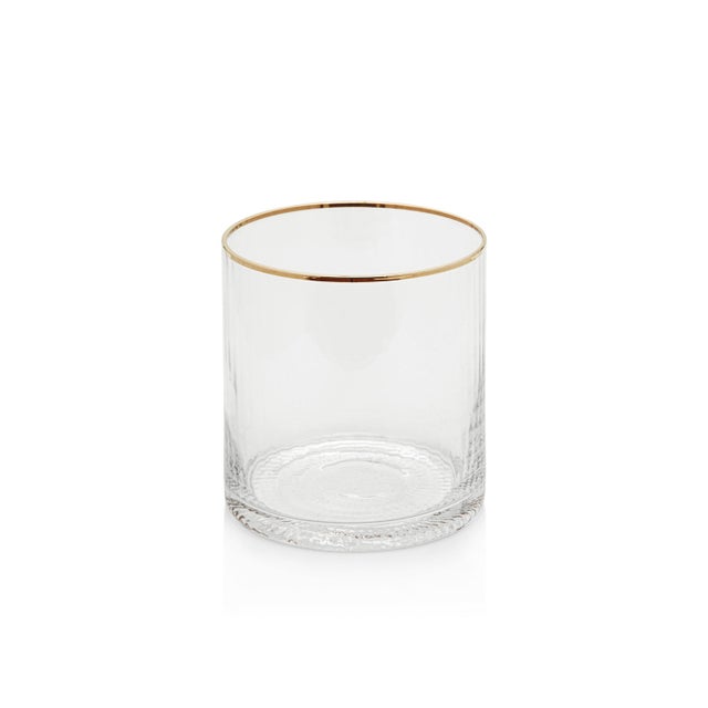 Update your glassware collection with the classic and simple Optic Rock Glasses. Featuring clear glass with gold rim,...