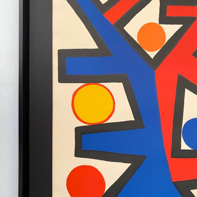 Alexander Calder Vintage 1972 Mid Century Modernist " Asymmetry " Framed Large Fine Art Lithograph Print For Sale In Kansas City - Image 6 of 18